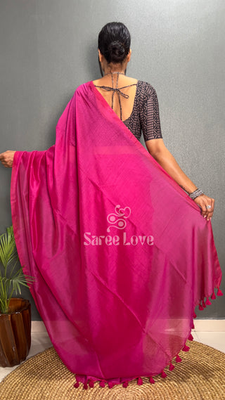 Pink Saree With Abstract Print Blouse